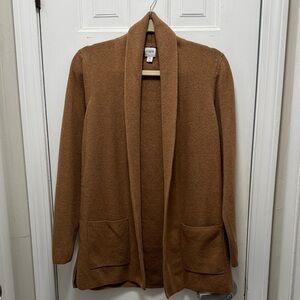 J. Crew 100% Cotton Tan Open Front Cardigan